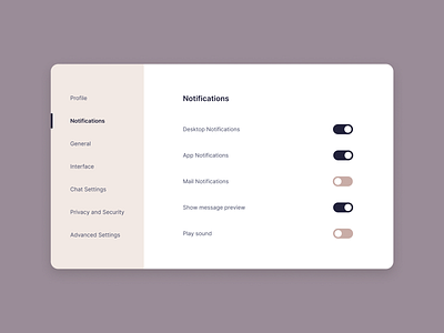 Daily UI #007 | Settings dailyui dailyui007 ui uidesign