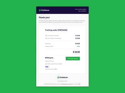 Daily UI #017 | Email Receipt