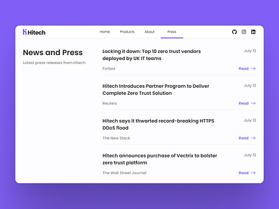 Daily UI #51 | Press page