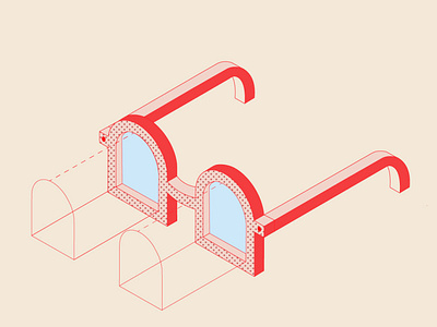 Architect's Glasses design illustration isometric minimal