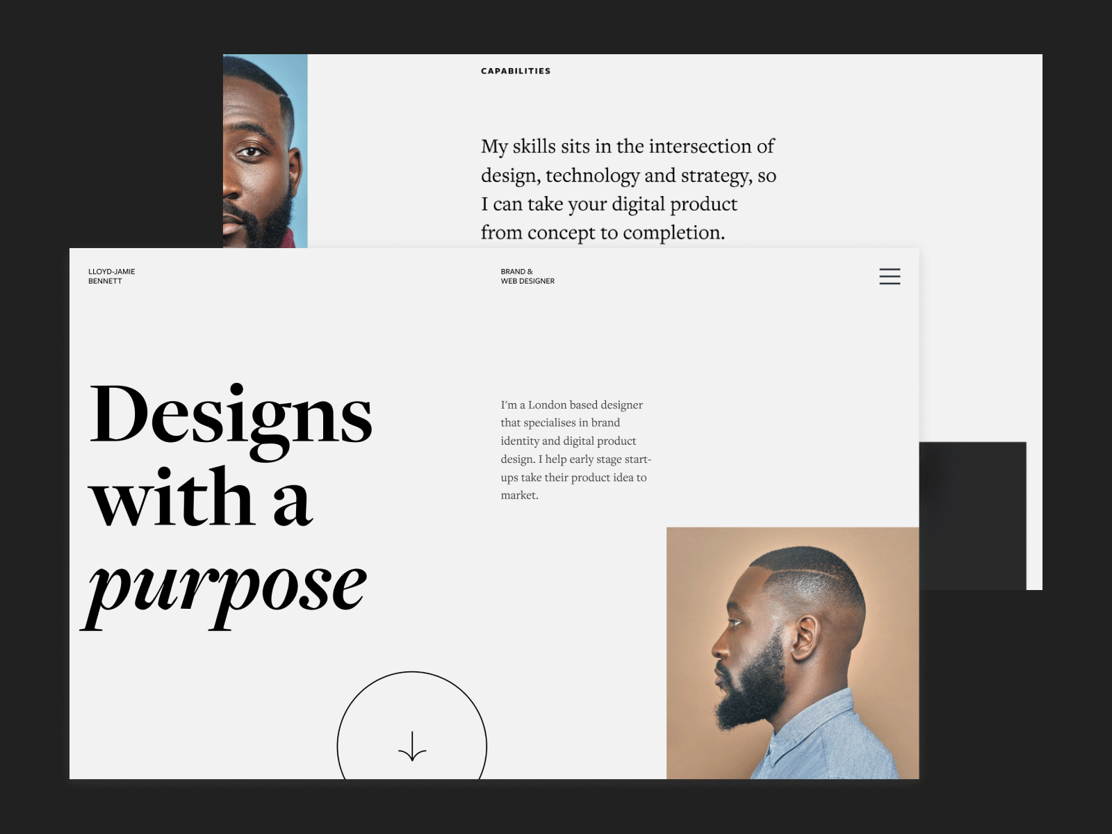 Portfolio Exploration — L.J.B 22 branding clean editorial landing page layout london minimal portfolio simple typography ui ui design ux web design