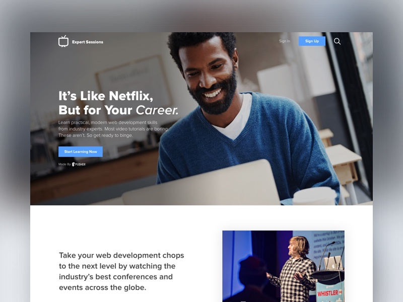 Expert Sessions - Landing Page design landing page app sketch netflix ui design ux ui