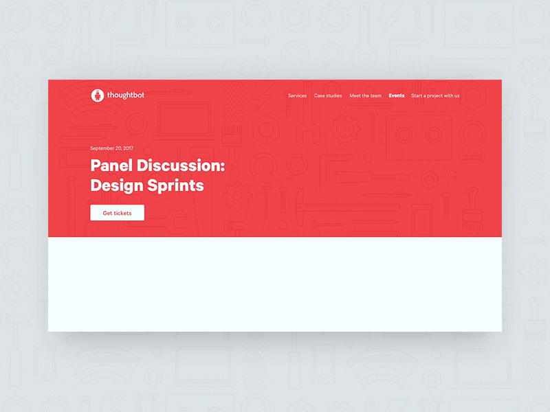 thoughtbot.co.uk Events Page Animation web design ux design ux ui design ui marketing london page landing page events clear clean