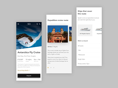 Luxury Cruise Page - Mobile Direction boats cruise design holiday landing page london travel travel agency ui ui design ux ux design web design