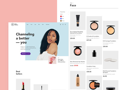 Alison Cosmetics - Online Cosmetics Store beauty branding clean cosmetics e commerce landing page london shop ui design ux design