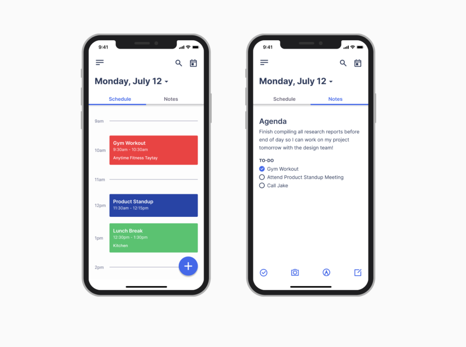 Calendar Note App by Nathan Santos on Dribbble