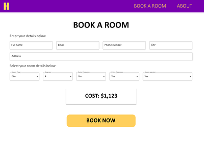 Hotel Booking Page dailyui design ui ux
