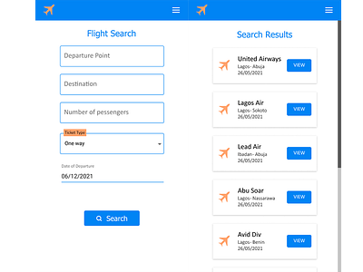 Flight Search UI Design dailyui design ui ux
