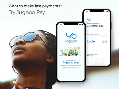 Jugnoo Pay Concept App Design app app design application auto branding creative logo design digital landing page logo design pay rickshaw