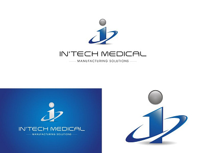 Intech Medical Manufacturing Solutions Logo Design blue brand brand guidelines circle logo information technology it company logo logo animation logo design logodesign technology