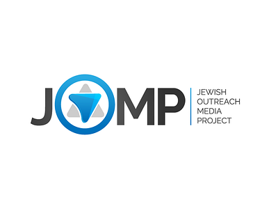 Jewish Outreach Media Project Logo Design blue creative design jewish jomp logo design media media logo outreach project video