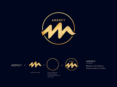 Agncy M Logo Design agenceme agency blue branding circle creative logo illustration logo 3d logo design typography vector