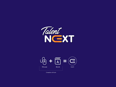 Talentnext Logo Design blue book creative logo design elearning logo logo design mouse talent talent next