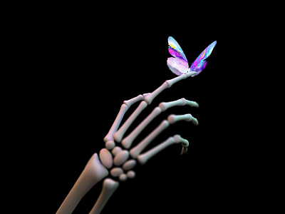 Forever Not Yours 3d butterfly c4d skeleton