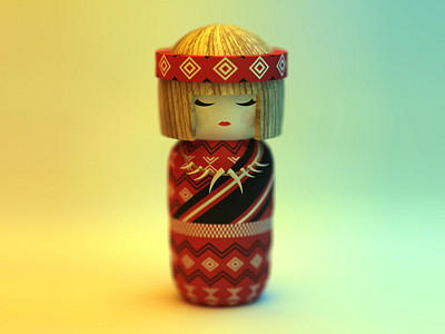 Silent Thread Dribbble 3d c4d design doll igorot japan kokeshi philippines
