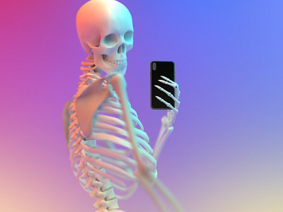 Soul Power 3d mobile phone selfie skeleton soul