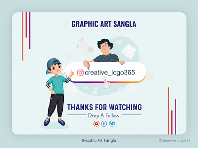 Thanks For Watching Banner | Graphic Art Sangla ads adsbanner appdesign banner creative design dribbble facebook graphic graphic design graphicartsangla graphicdesign instagram photoshop psd social media twitter ui youtube