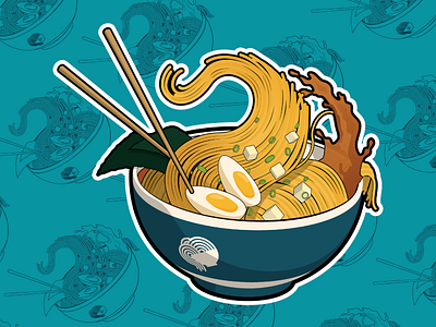 Ramen Sticker food illustration noodles ramen sticker