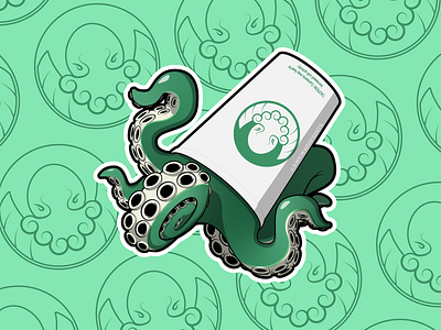 Starspawn Coffee coffee coffee cup cthulhu cult doodle green illustration sticker tentacle vector
