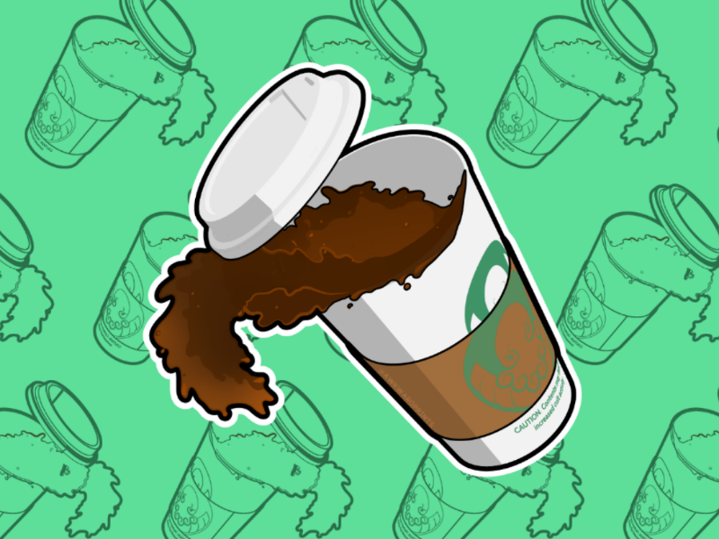 Spilling Coffee Sticker brand sticker cthulhu coffee