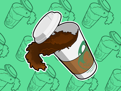 Spilling Coffee Sticker