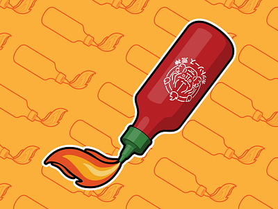 Hot Sauce Sticker design food hot sauce red spicy sticker vector