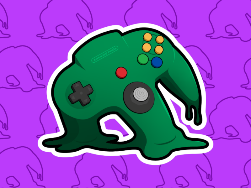 Melting N64 Sticker controller n64 sticker mario gaming retro nintendo