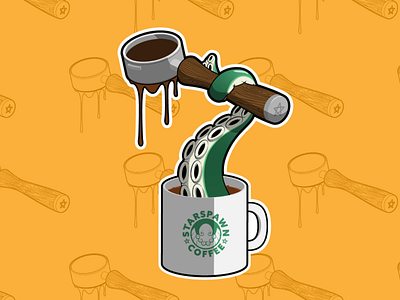 Espresso Tentacle Sticker coffee cthulhu cup espresso starbucks sticker tentacle