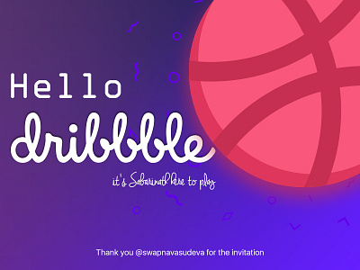 Hello Dribbble colors first hello invite photoshop shot ui welcome
