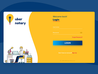 Notary web app login color login notary ui web app yellow