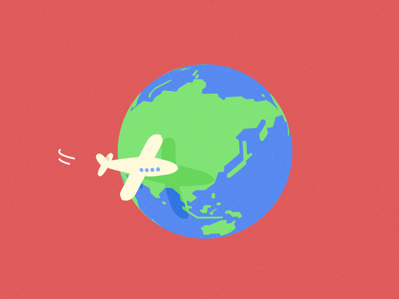 Around the World ✈️ c4d cel shading earth loop plane