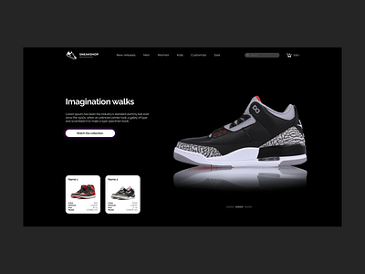 Sneakshop - internet shoes shop design minimal web