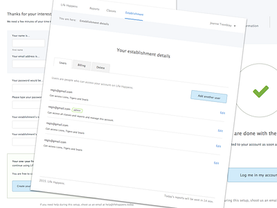 Assets for LifeHappens admin panel design forms lifehappens mockup tools