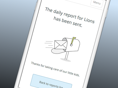 Report sent daycare iphone lifehappens mail mailbox mobile report responsive ui