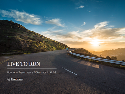 Live to run - online magazine link magazine review run title typography ui