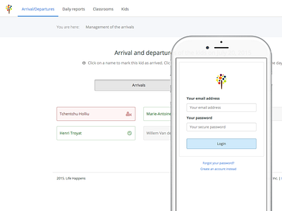 Almost done form interface lifehappens list listing login mobile responsive saas table ui user