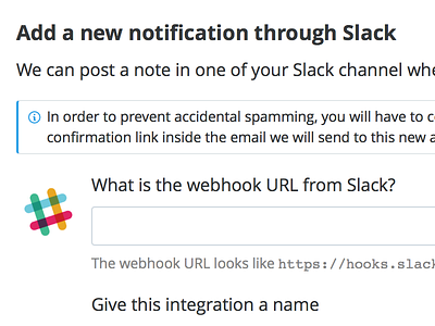 Add Slack notification form input notification saas slack