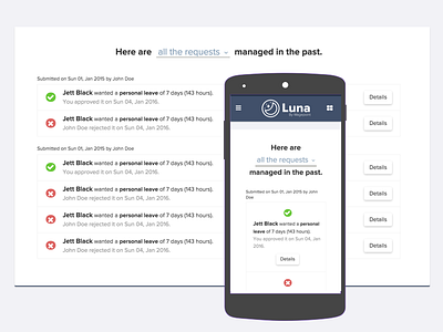 Luna - Time tracking application list luna mobile time off time tracking