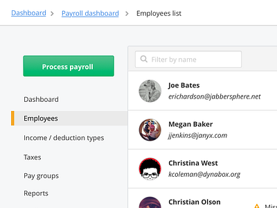 Sidebar cta employee list navigation payroll sidebar