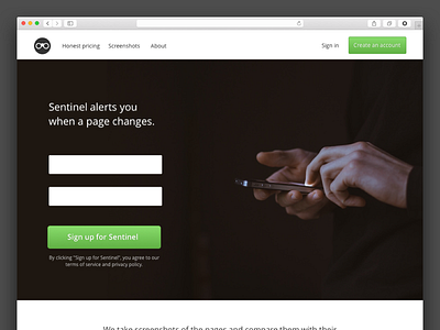 Updated homepage button call to action design hand homepage saas signup ui ux