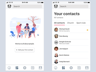 Chandler v2 blank blank state contacts ios list monica saas ui