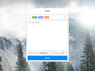 DING message for OS X app clean desktop flat mac os x reminder ui yosemite