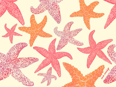 Seastars artwork color palettes creatures design digital art graphic design illutration pattern design patterns sea sealife seastar stars surface design surface pattern surface pattern design wildlife