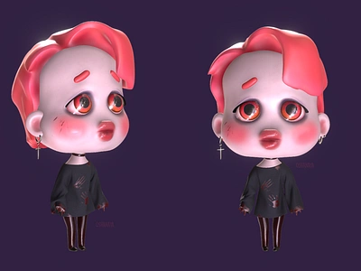 Lil Jim 3d 3ds max bts cartoon character chibi cute jimin vampire