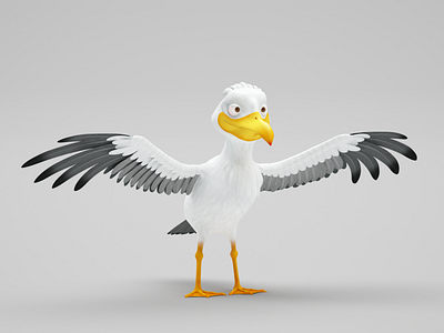 Sea-gull model 3d 3ds max modeling