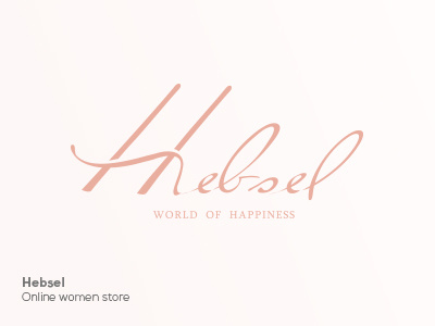 Hebsel logo design art brand identity classic color fashion feminine logo design look pink