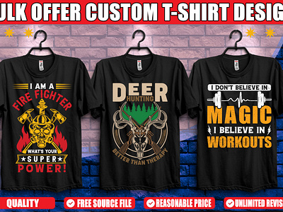 Deer Hunting Firefigther Gymnasium T-shirt Design.