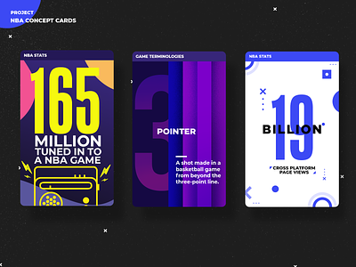 NBA Concept Cards artdirection graphic design typography