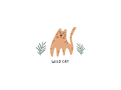 wild cat animal baby cat childrens illustration illustraion jungle safari tiger vector wild