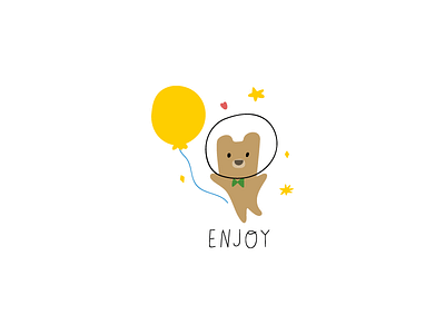 Enjoy animal baby balloon bear children clipart cosmos cute funny illustration kids outer space space vector